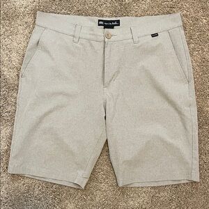 Travis Mathew Beige Flat Front Shorts